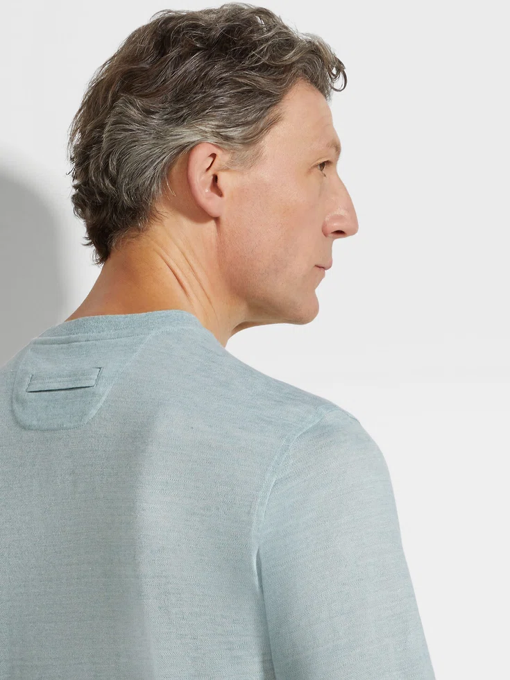 Light Blue Oasi Lino T-shirt