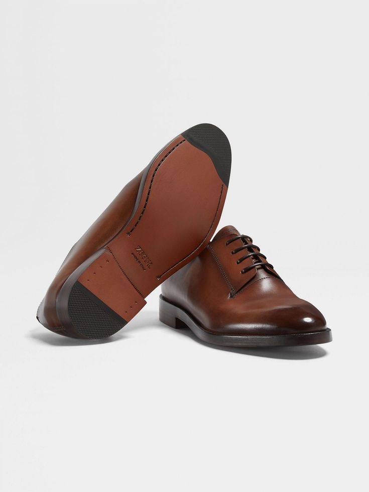Light Brown Leather Torino Derby Shoes