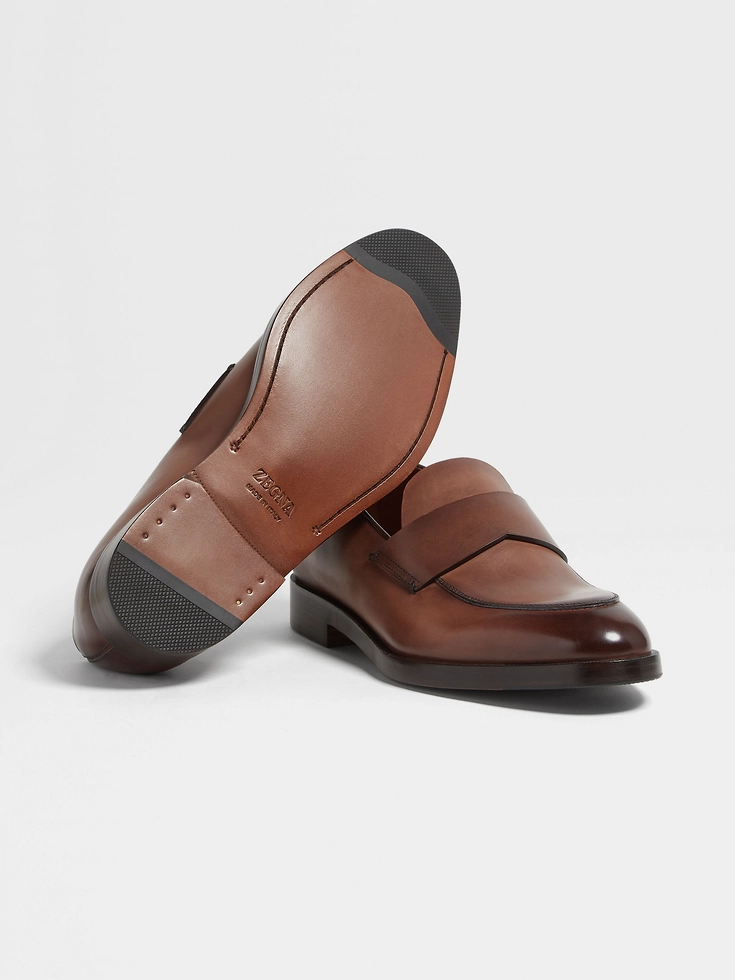 Light Brown Leather Torino Loafers