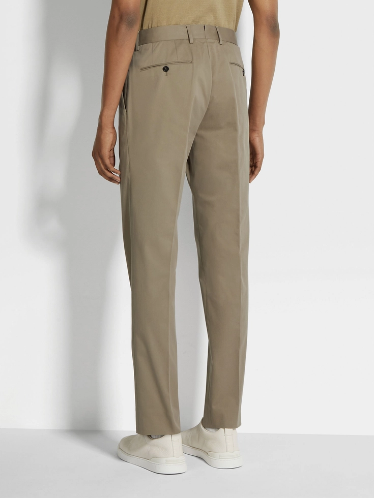 Light Brown Stretch Cotton Pants Light Brown Stretch Cotton Pants