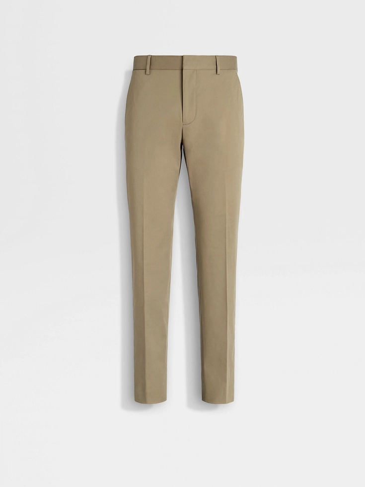 Light Brown Stretch Cotton Pants