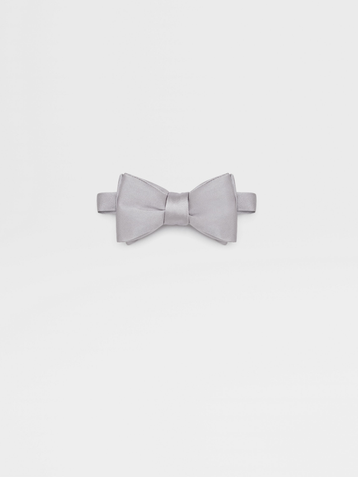 Light Grey Silk Bowtie