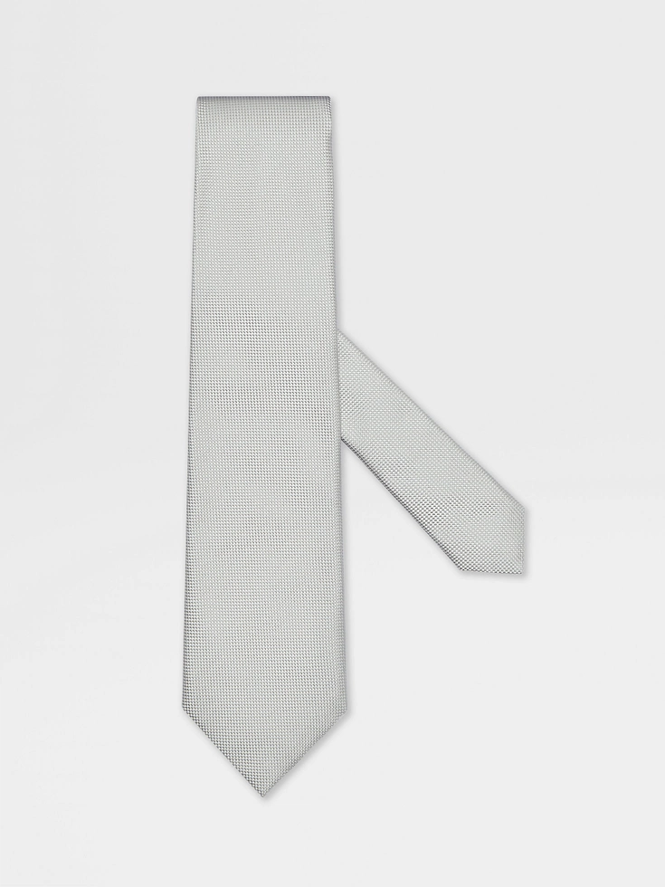 Light Grey Silk Tie