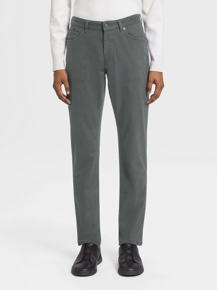 Light Grey Stretch Cotton Roccia Jeans