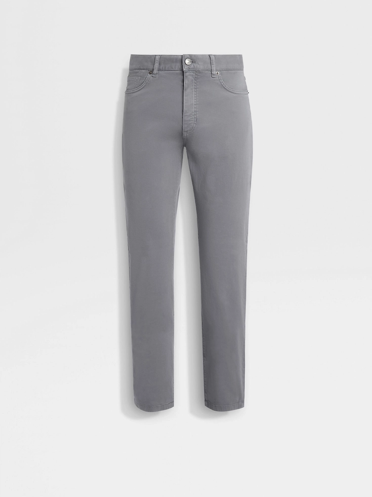 Light Grey Stretch Cotton Roccia Jeans