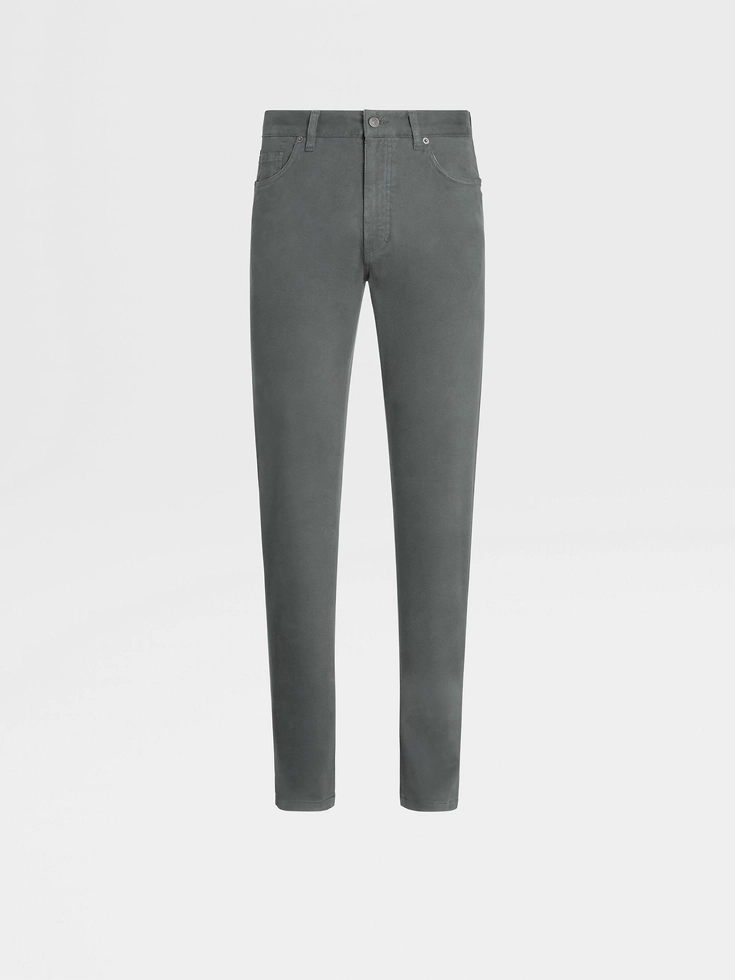 Light Grey Stretch Cotton Roccia Jeans