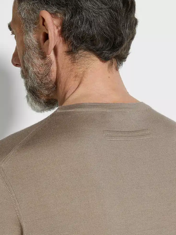 Light Taupe Cashseta Crewneck