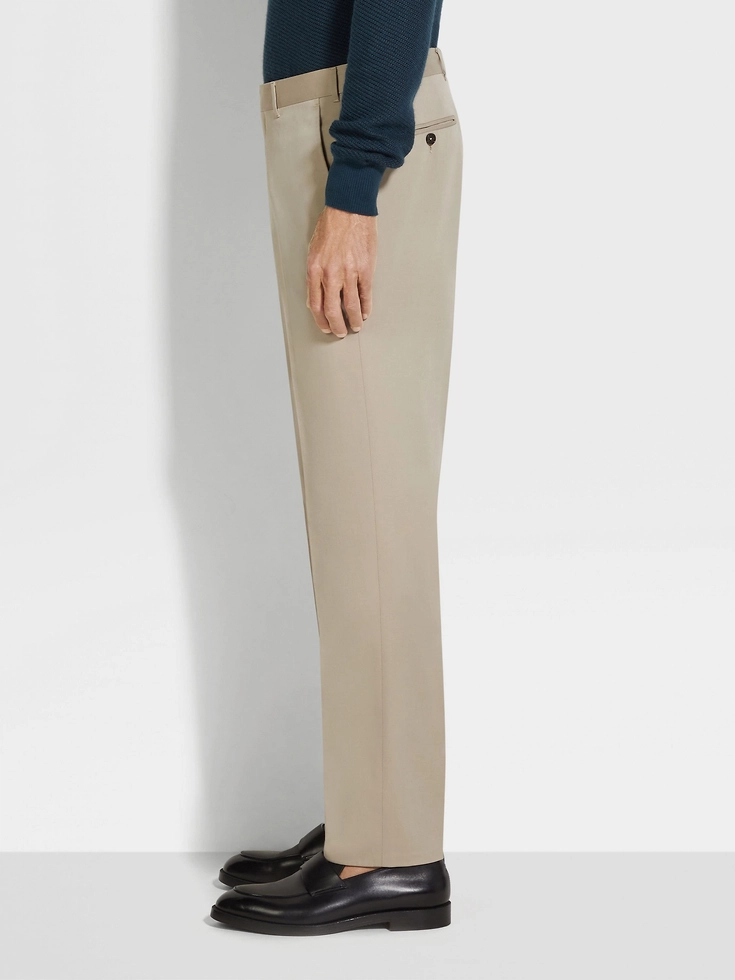 Light Taupe Centoventimila Cotton and Wool Pants Light Taupe Centoventimila Cotton and Wool Pants