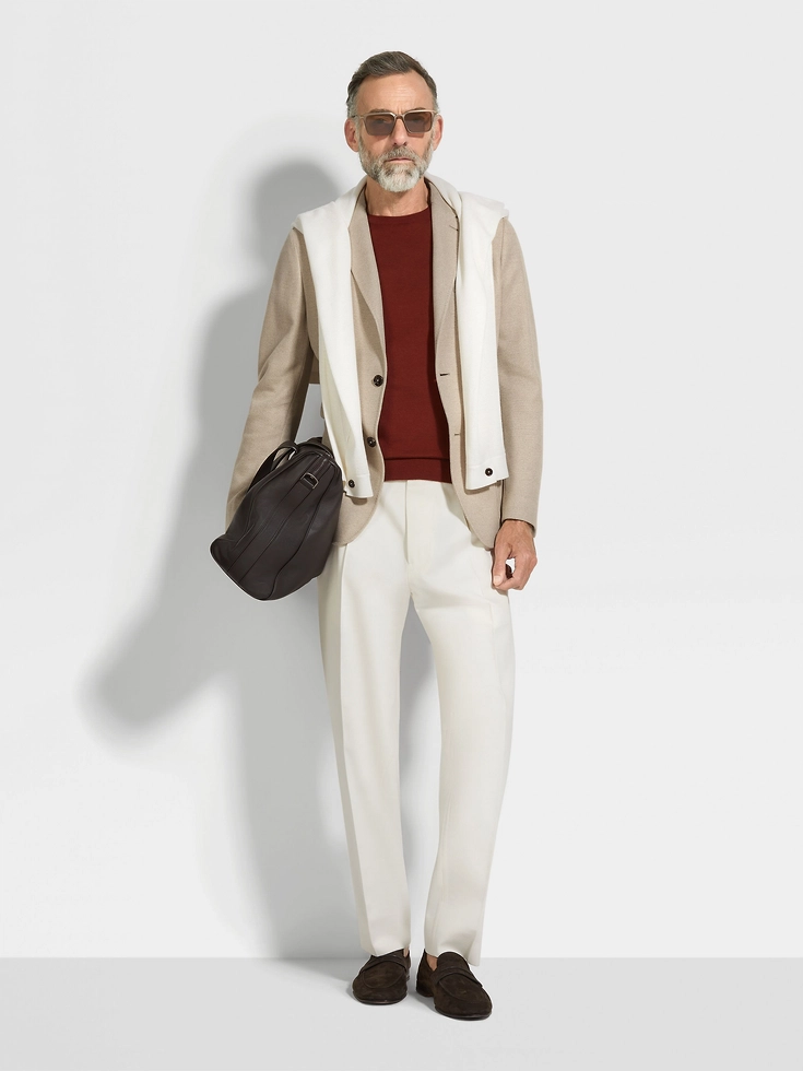 Light Taupe Jerseywear Cotton Jacket