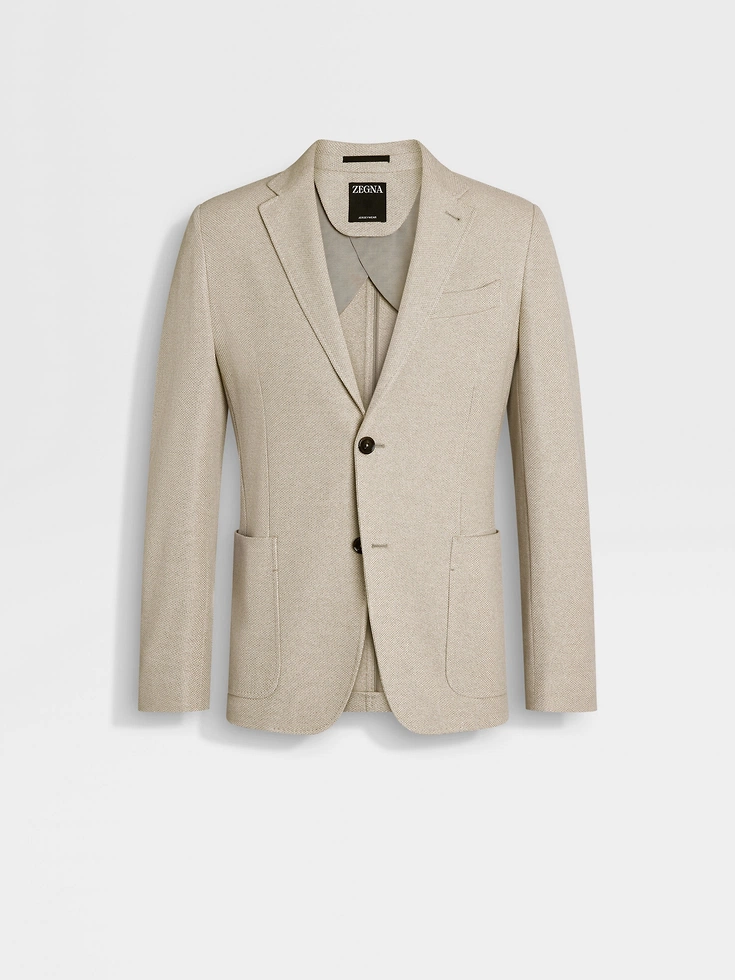 Light Taupe Jerseywear Cotton Jacket