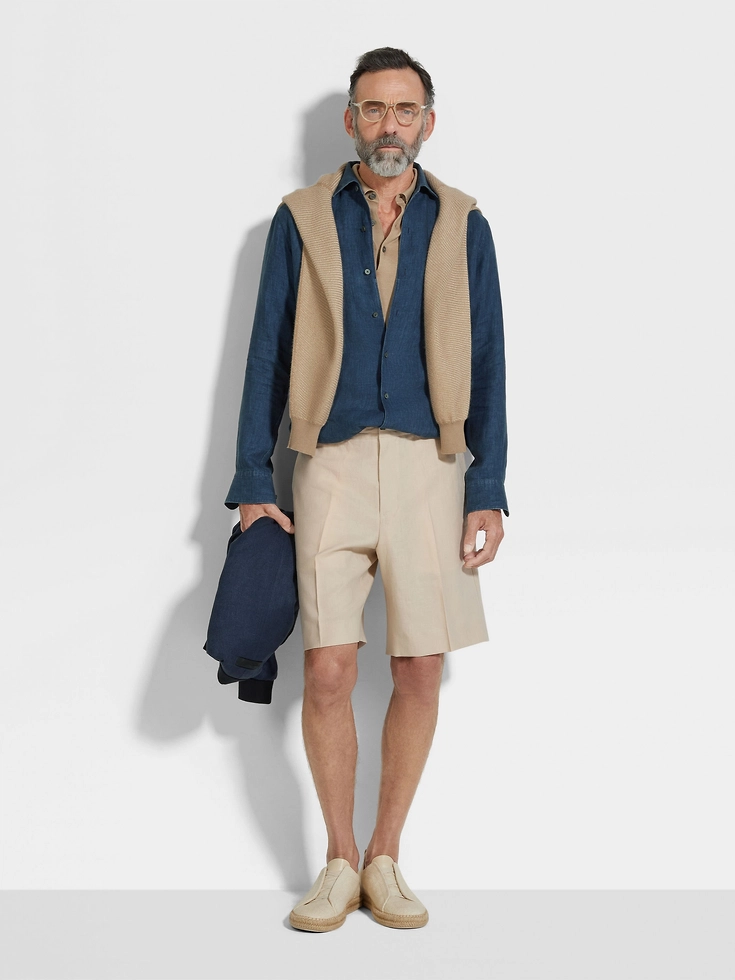 Light Taupe Oasi Lino Shorts Light Taupe Oasi Lino Shorts