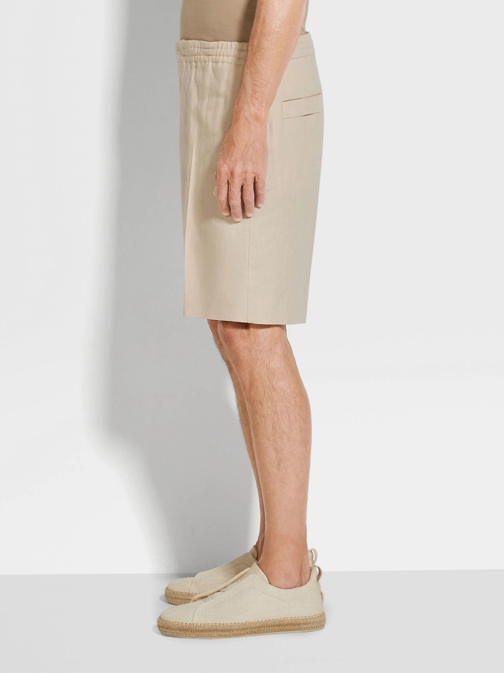 Light Taupe Oasi Lino Shorts Light Taupe Oasi Lino Shorts