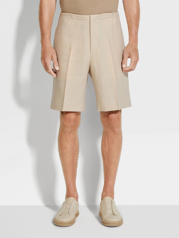 Light Taupe Oasi Lino Shorts Light Taupe Oasi Lino Shorts