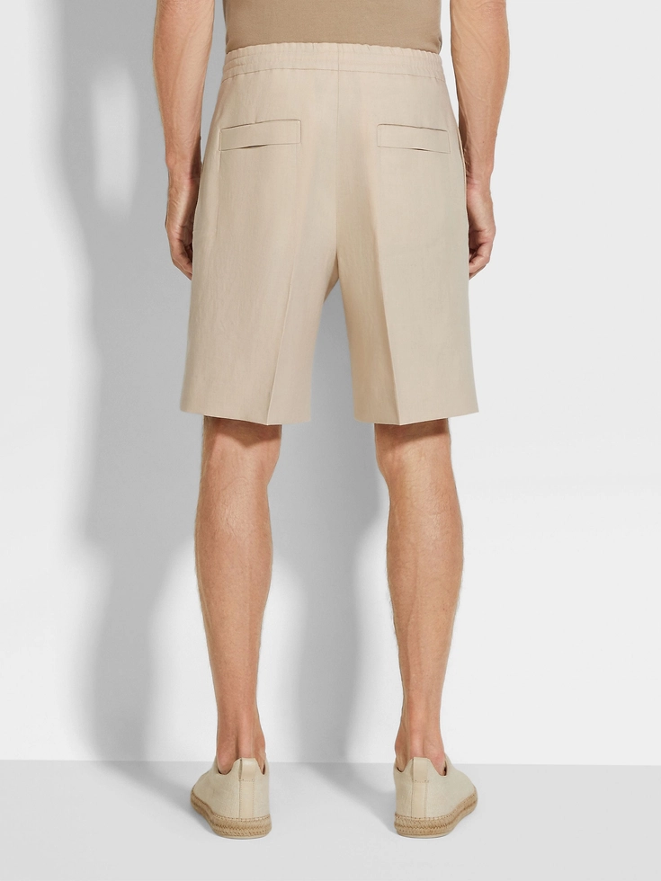 Light Taupe Oasi Lino Shorts Light Taupe Oasi Lino Shorts