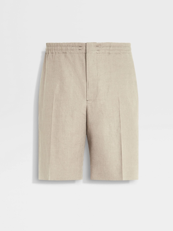 Light Taupe Oasi Lino Shorts