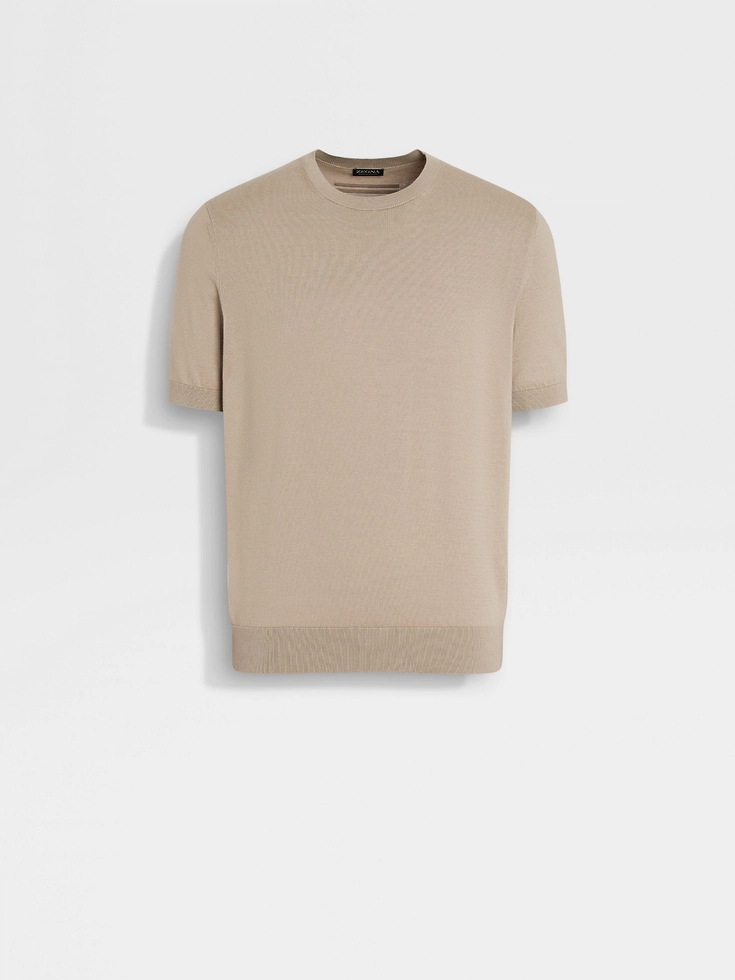 Light Taupe Premium Cotton T-shirt