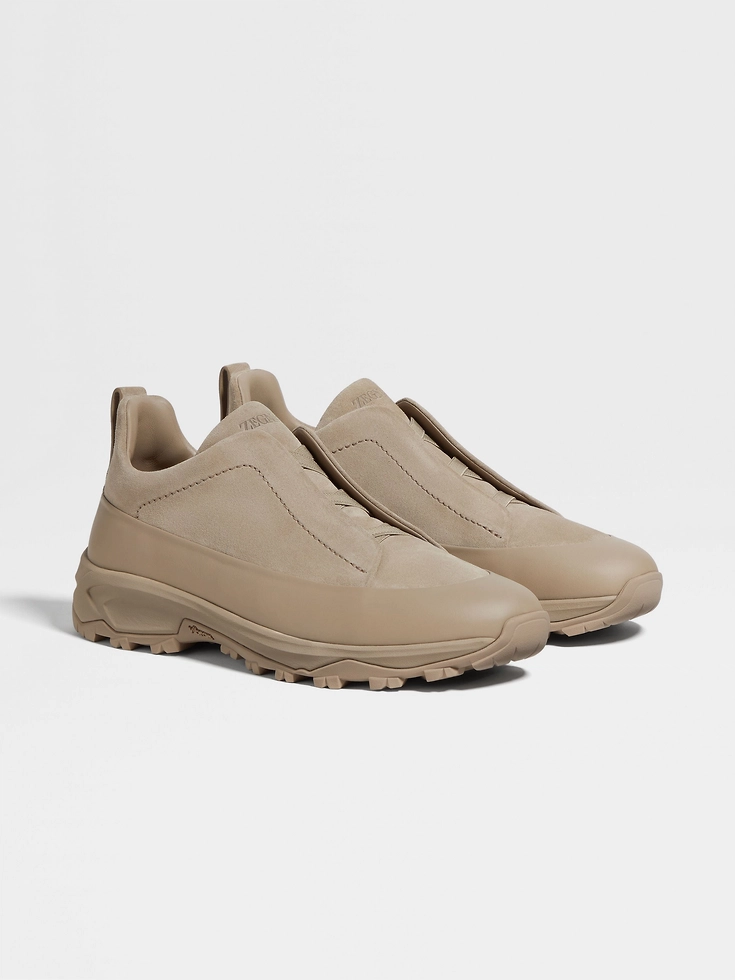 Light Taupe Suede and Leather Triple Stitch™ Monte Sneakers