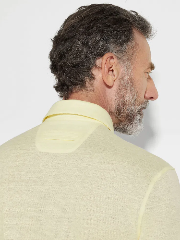 Light Yellow Oasi Lino Polo Shirt