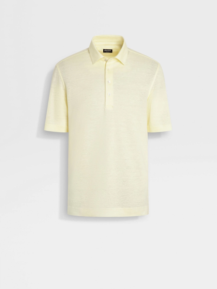 Light Yellow Oasi Lino Polo Shirt
