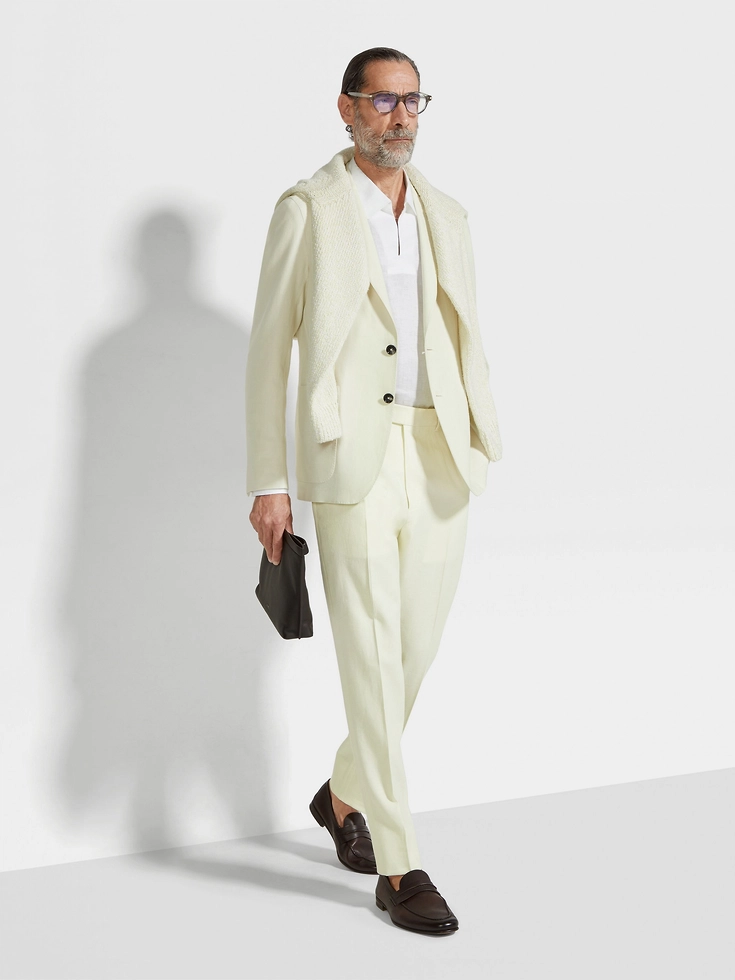 Light Yellow Oasi Lino Shirt Jacket