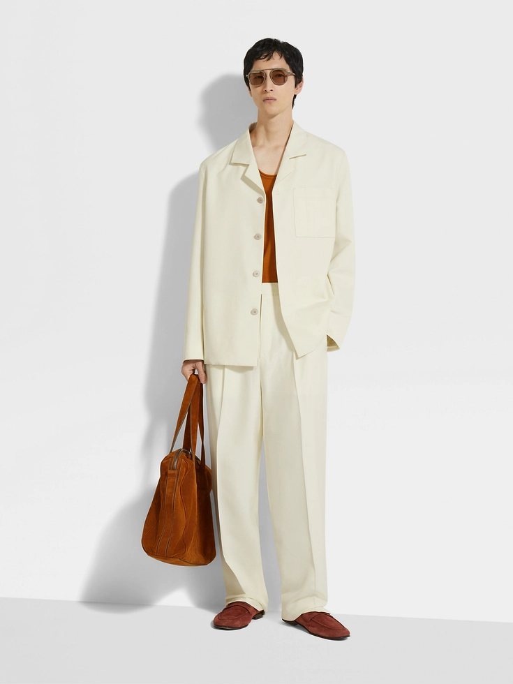 Light Yellow Silk and Wool Jacket