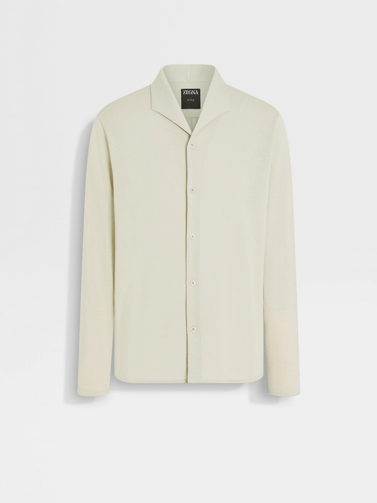 Light Yellow Wool Blend Polo Shirt