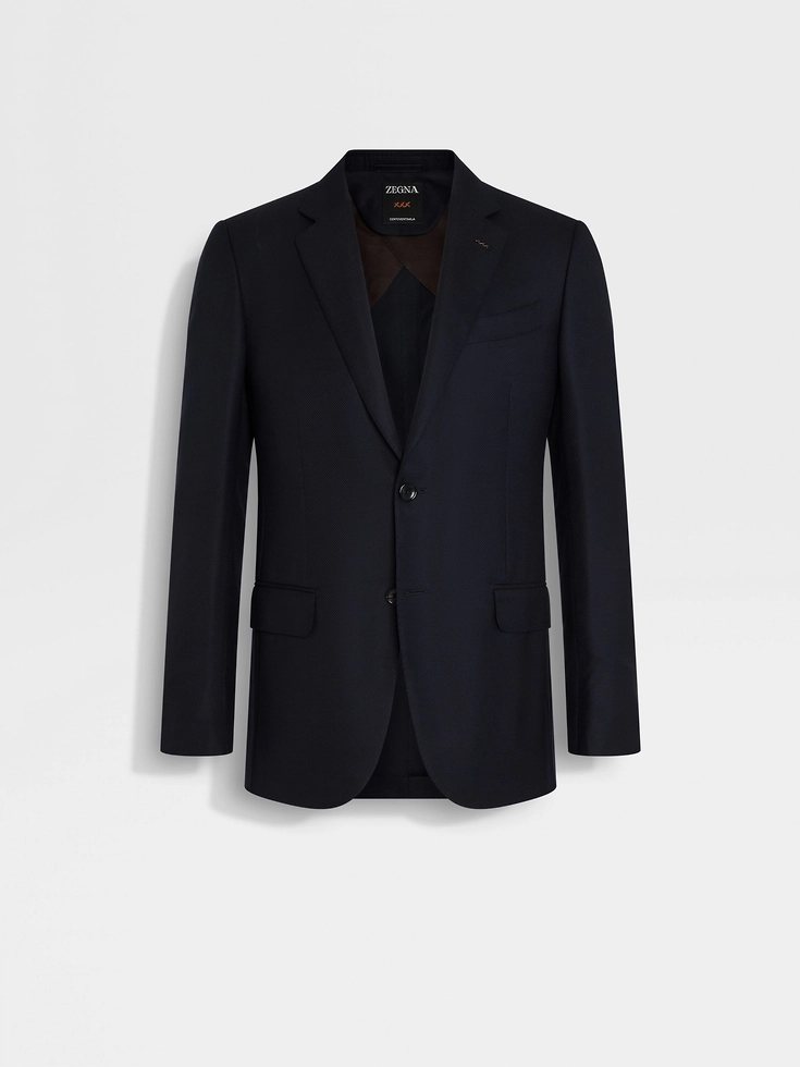 Navy Blue Centoventimila Wool Jacket
