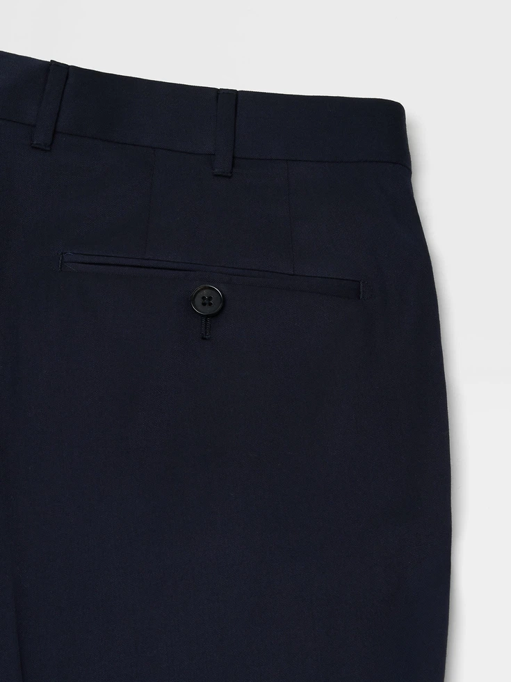 Navy Blue Centoventimila Wool Pants Navy Blue Centoventimila Wool Pants