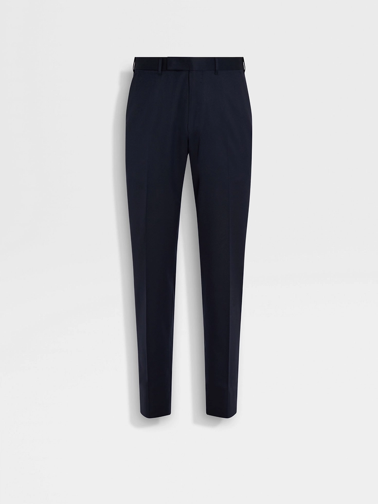 Navy Blue Centoventimila Wool Pants