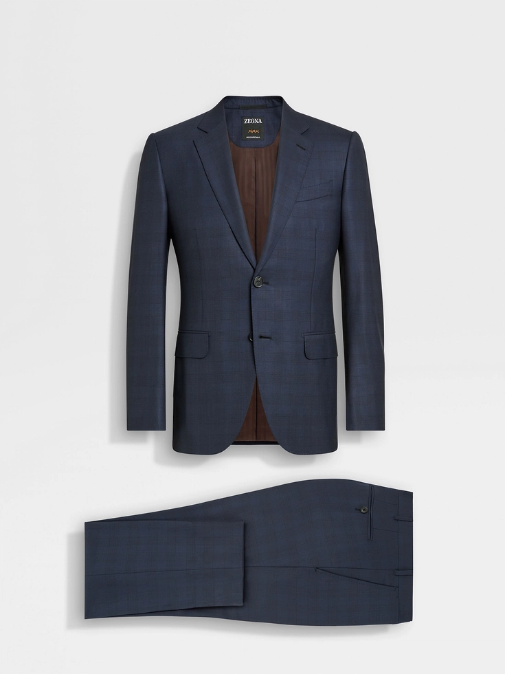 Navy Blue Centoventimila Wool Suit