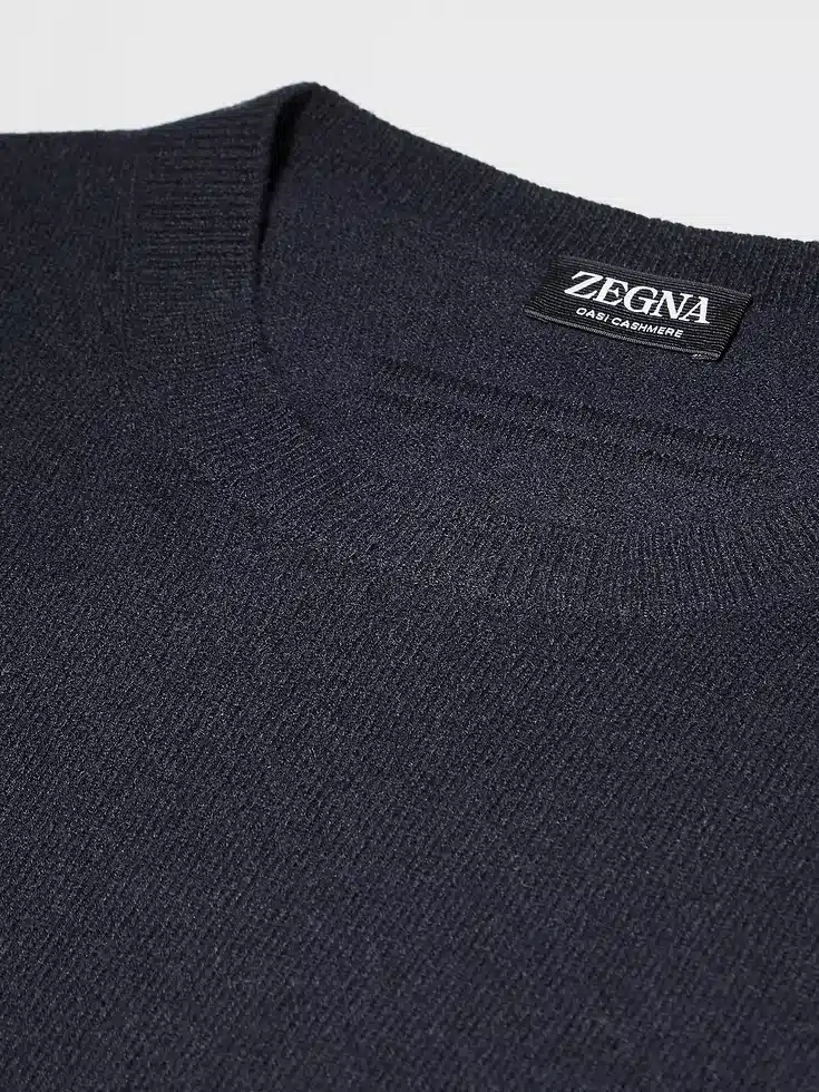 Navy Blue Mélange Oasi Cashmere Crewneck Navy Blue Mélange Oasi Cashmere Crewneck