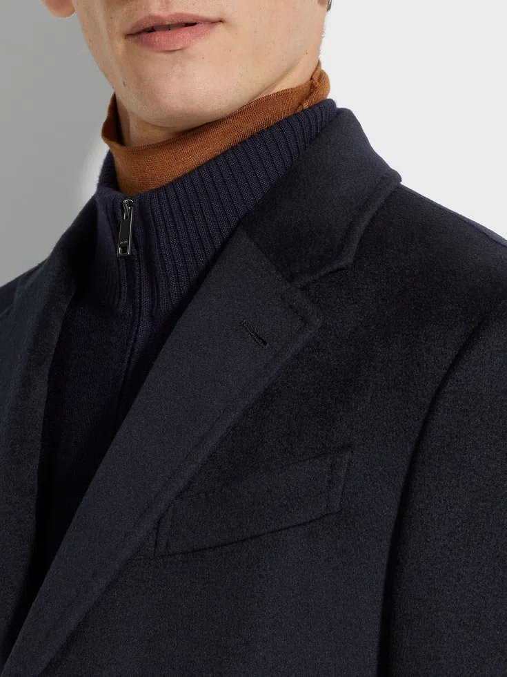 Navy Blue Oasi Cashmere Overcoat Navy Blue Oasi Cashmere Overcoat