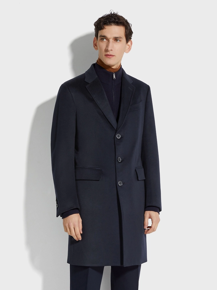Navy Blue Oasi Cashmere Overcoat Navy Blue Oasi Cashmere Overcoat