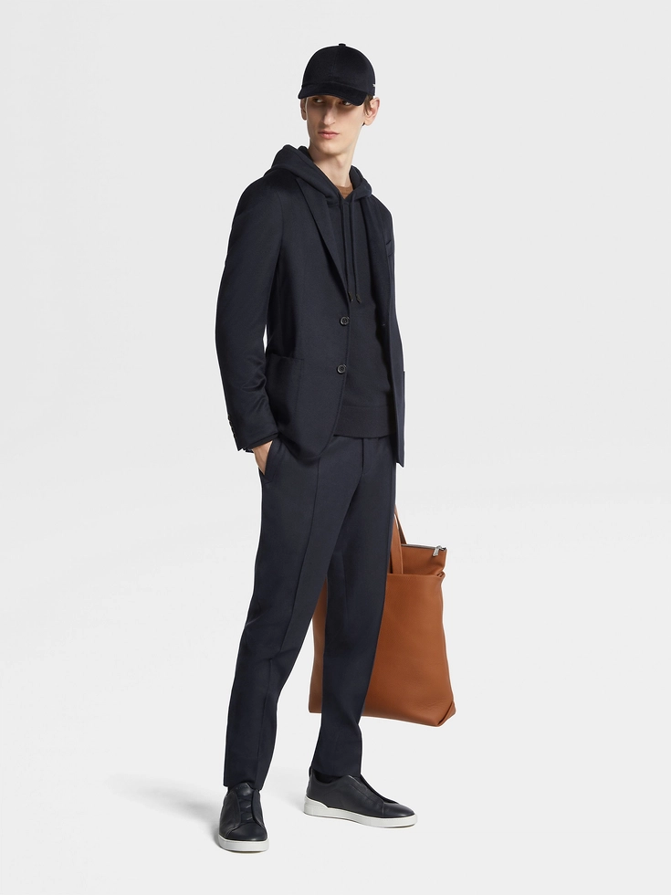 Navy Blue Oasi Cashmere Shirt Jacket