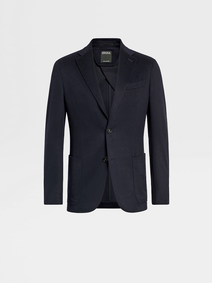 Navy Blue Oasi Cashmere Shirt Jacket