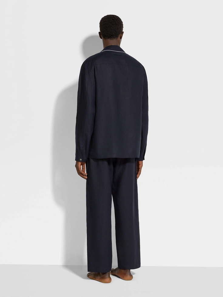Navy Blue Oasi Lino Pajamas Navy Blue Oasi Lino Pajamas