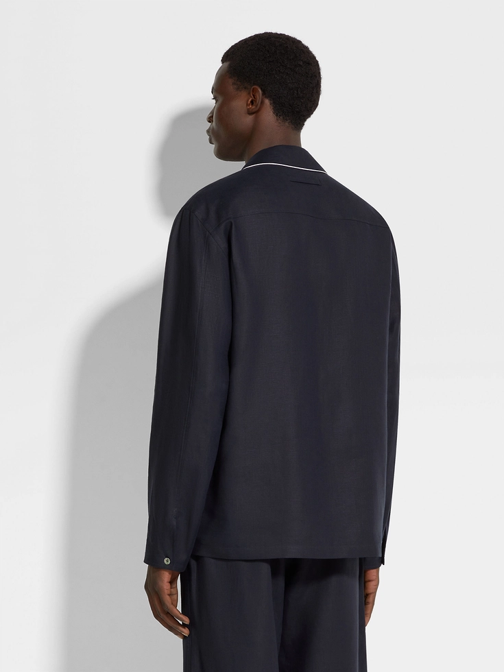 Navy Blue Oasi Lino Pajamas Navy Blue Oasi Lino Pajamas