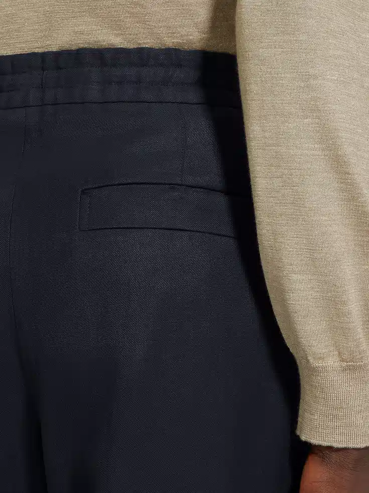 Navy Blue Oasi Lino Pants