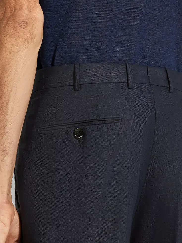 Navy Blue Oasi Lino Pants