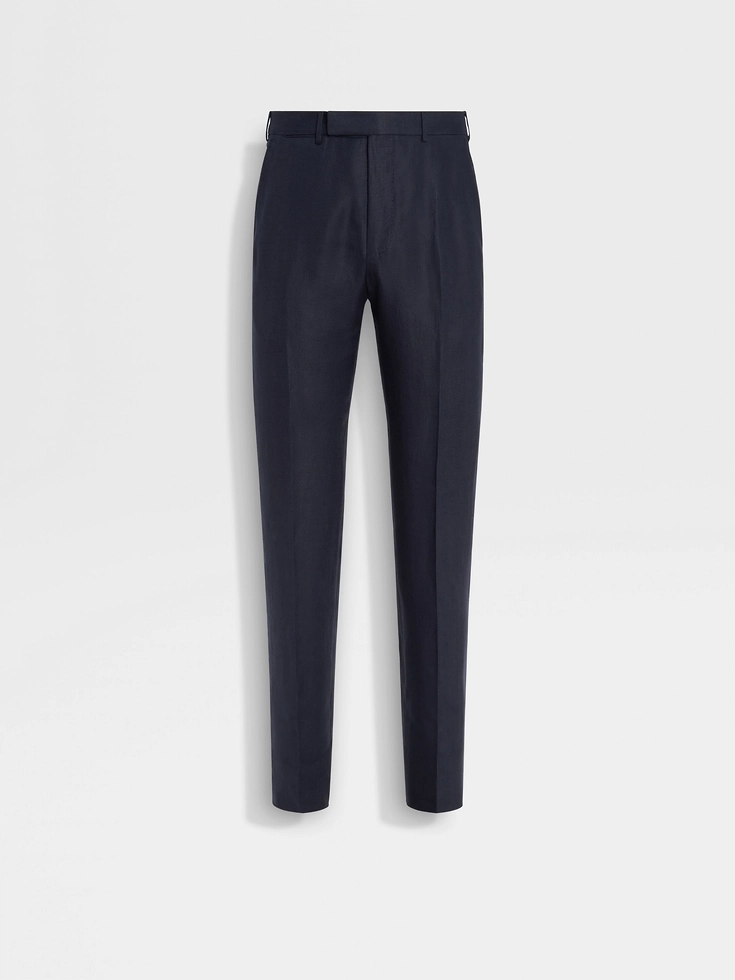 Navy Blue Oasi Lino Pants