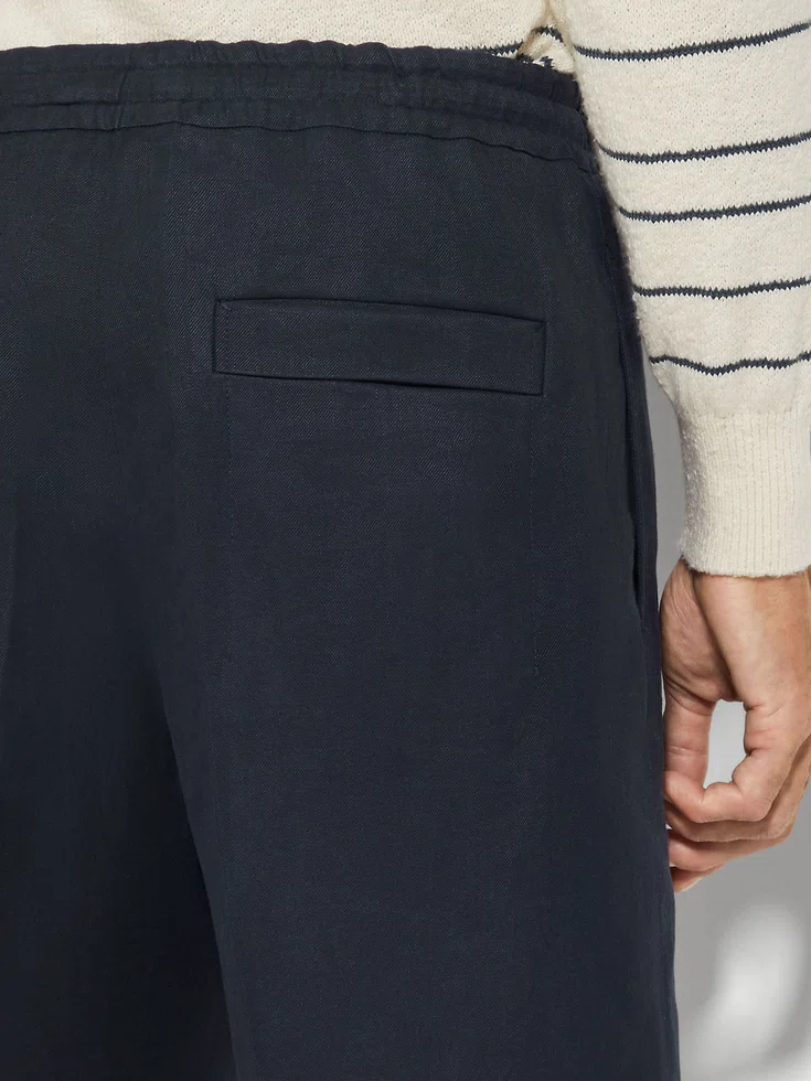 Navy Blue Oasi Lino Shorts Navy Blue Oasi Lino Shorts