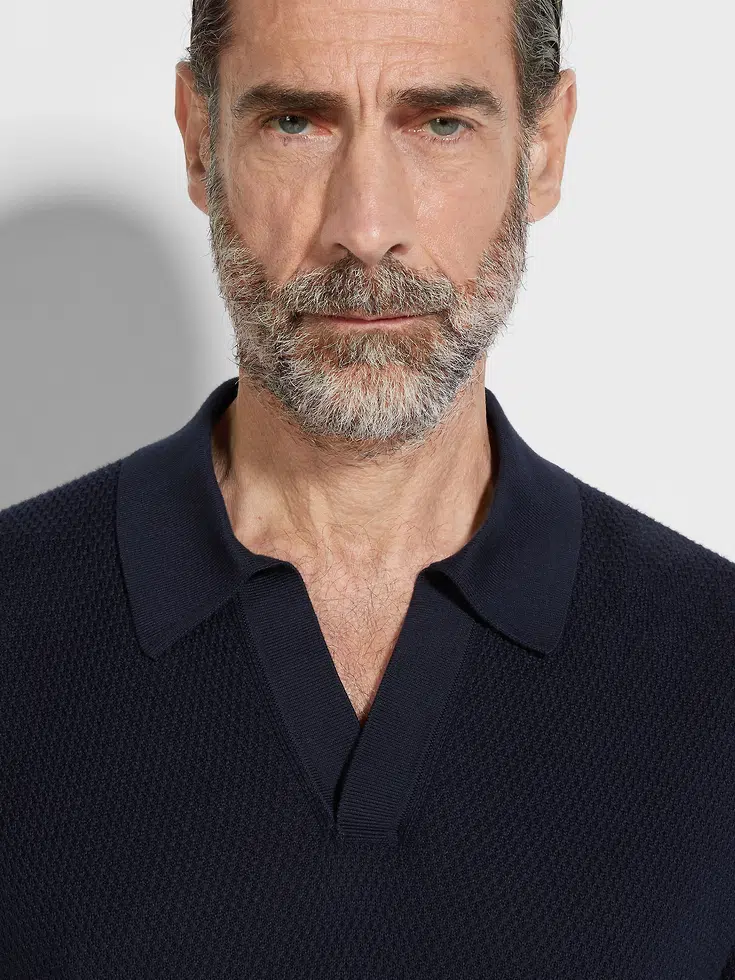 Navy Blue Premium Cotton Polo Shirt