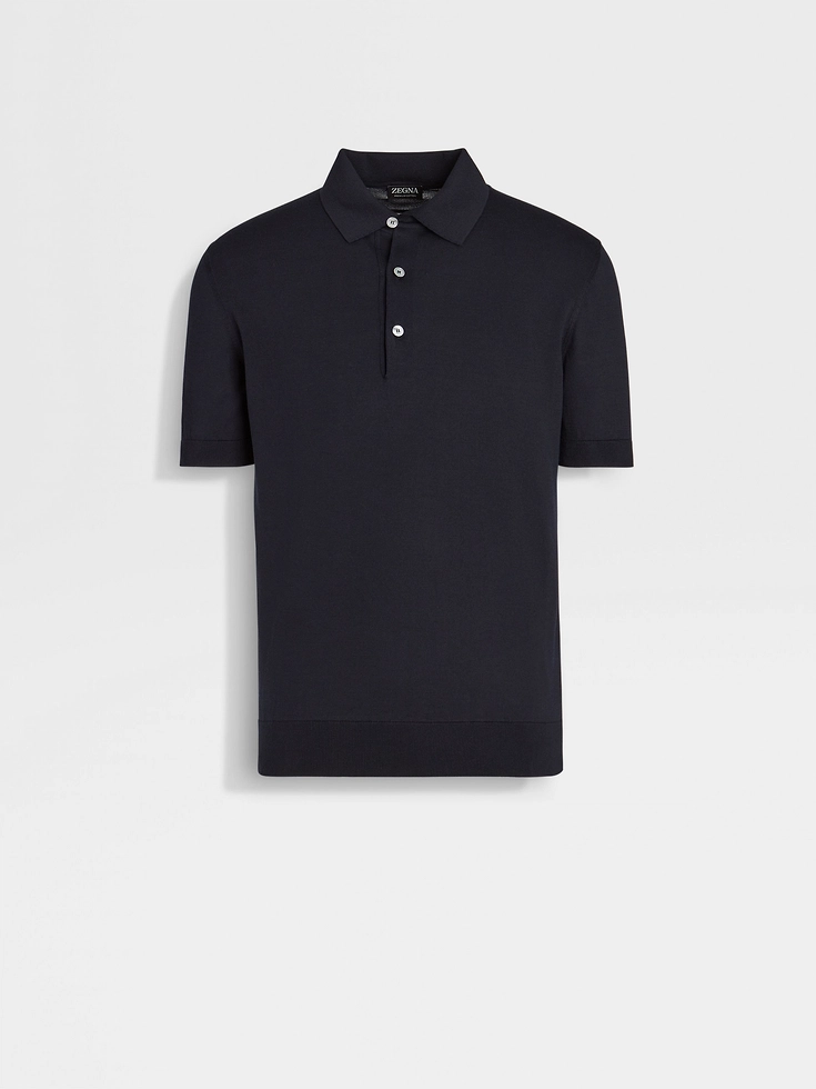 Navy Blue Premium Cotton Polo Shirt