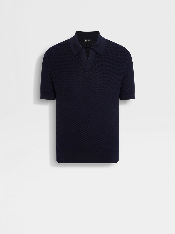 Navy Blue Premium Cotton Polo Shirt