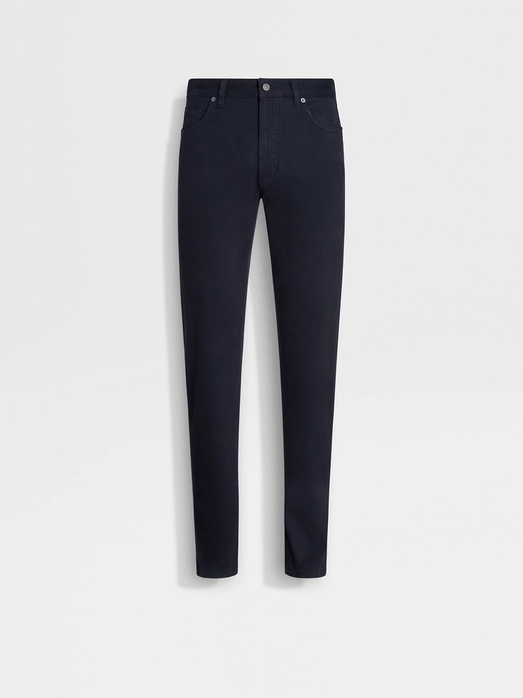 Navy Blue Stretch Cotton Roccia Jeans