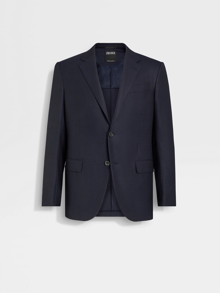 Navy Blue Trofeo™ Comfort Stretch Wool and Silk Jacket