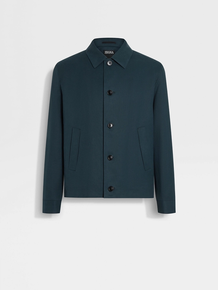 Oasi Lino Blue Flower Chore Jacket