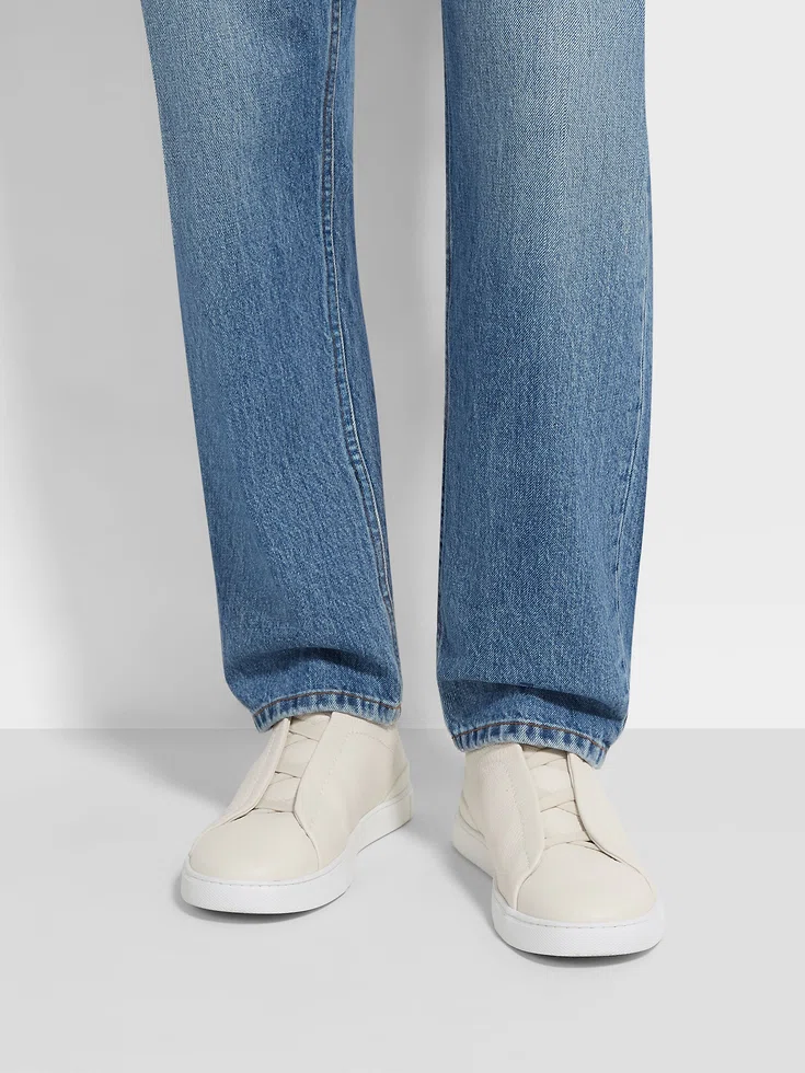 Off White Deerskin Triple Stitch™ Sneakers