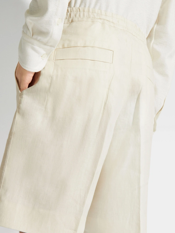 Off White Oasi Lino Bermuda Shorts