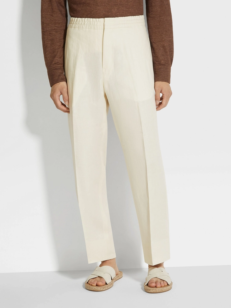 Off White Oasi Lino Pants Off White Oasi Lino Pants